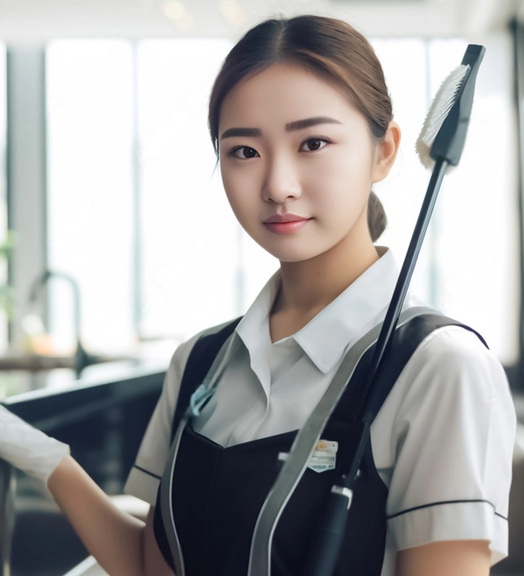 Asian Workers in Cleaning
